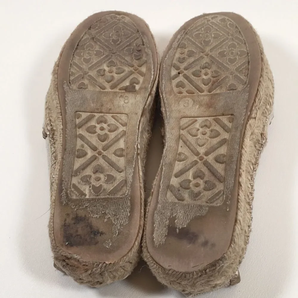 Jack Rogers Palmer Canvas Espadrilles Metallic Size 8
